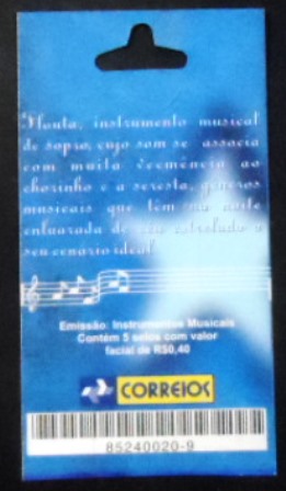 Display de selos do Brasil de 2001 Flauta