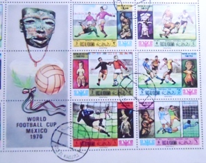 Bloco postal de RAS Al Khaima de 1970 Football World Cup México