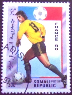 Selo postal da Somália de 1997 Football Player 300