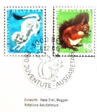 Série de selos postais da Suiça de 1966 Pro Juventute
