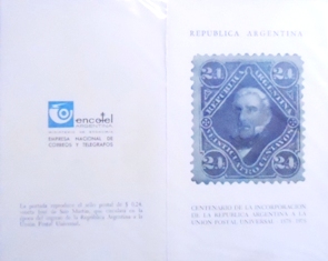 Folhinha Comemorativo de 1974 Centenário da Argentina na U.P.U.