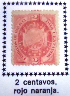 Série de selos postais da Bolívia de 1894 Escuditos