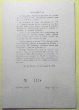 Folhinha Oficial nº 26 de 1966 Jubileu de Prata CSN