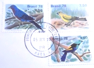 FDC Oficial do Brasil de 1978 Pássaros Brasileiros