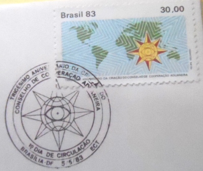 Envelope FDC Oficial de 1983 Cooperação Aduaneira