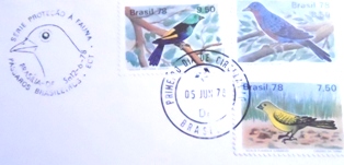 FDC Oficial do Brasil de 1978 Pássaros Brasileiros