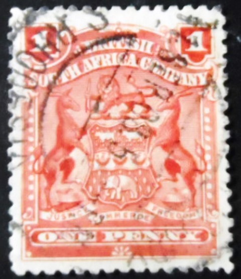 Selo postal da África do Sul Britânica de 1898 Coat of Arms 1