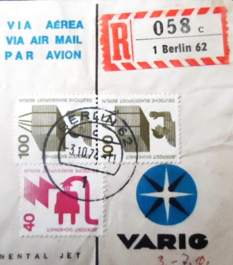 Envelope VARIG Circulado em 1974 VARIG Berlin x Rio