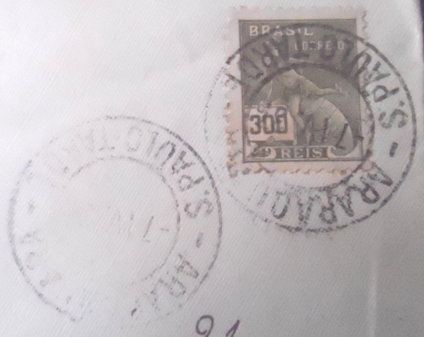 Envelope circulado em 1937 entre Araraquara x São Paulo