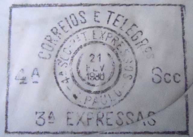 Envelope circulado em 1938 Araraquara x São Paulo