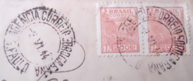 Envelope circulado em 1944 São Paulo x Rio de Janeiro