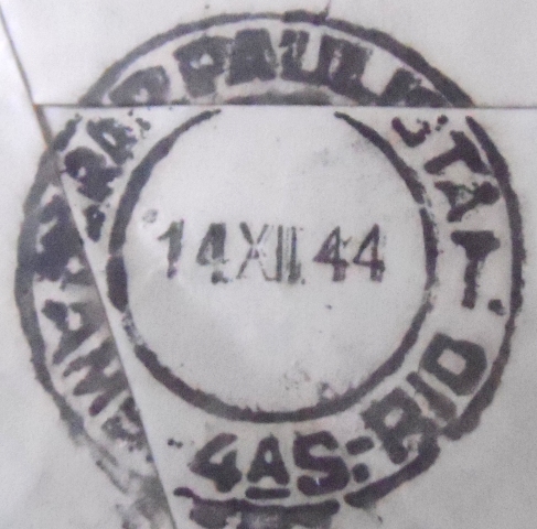Envelope circulado em 1944 entre Araraquara x Rio de Janeiro