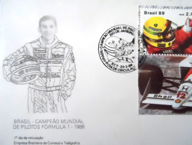 FDC Oficial nº 465 de 1989 Ayrton Senna da Silva