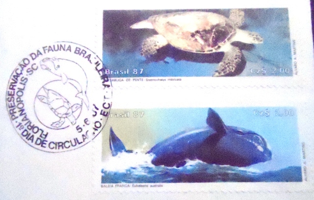 FDC Oficial nº 421 de 1987 Fauna Brasileira