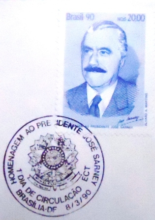 FDC Oficial de 1990 nº 496 Presidente José Sarney