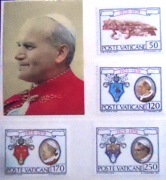 Série de selos postais do Vaticano de 1979 John-Paul II