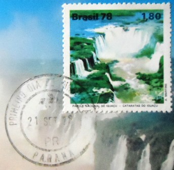 Cartão postal de 1978 Cataratas Foz do Iguaçu