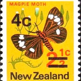 1971 - Magpie Moth Surcharged 4
