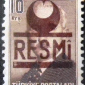 1953 - Ismet Inonu Overprinted in Dark Brown 10